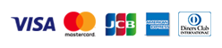 VISA・MasterCard・JCB・AmericanExpress・DinersClub